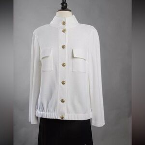 St. John white cardigan